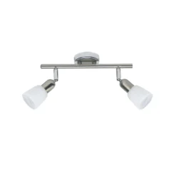 Sofia downlight de techo, hierro/cromo/blanco, longitud 33 cm, 2 luces.