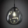 Sol Mini lámpara colgante, cristal, Ø 25 cm, negro/gris grafito