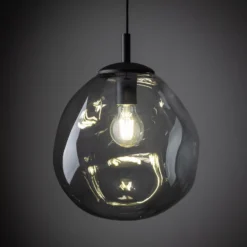 Sol Mini lámpara colgante, cristal, Ø 25 cm, negro/gris grafito