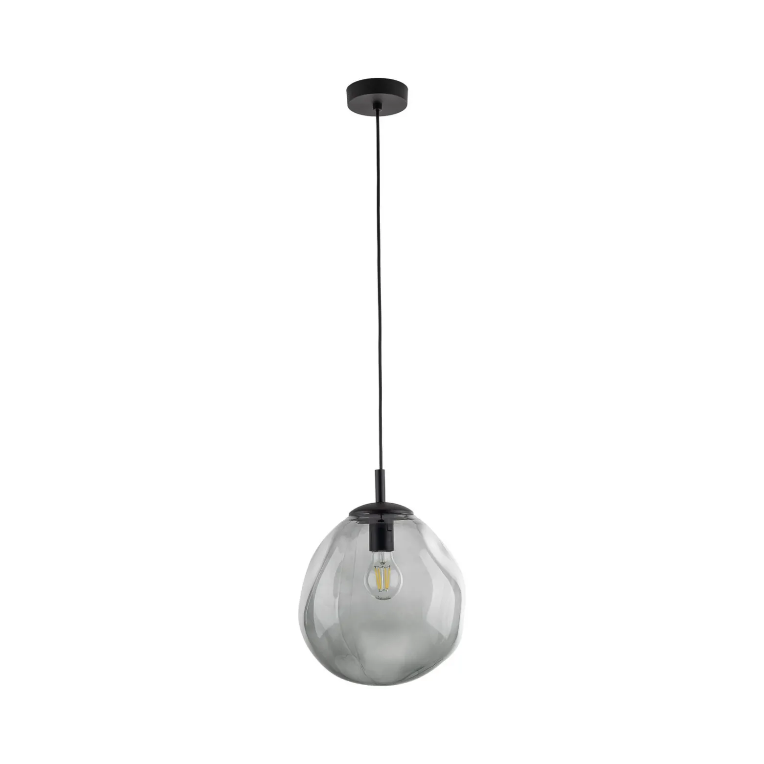 Sol Mini lámpara colgante, cristal, Ø 25 cm, negro/gris grafito
