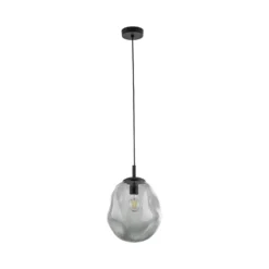 Sol Mini lámpara colgante, cristal, Ø 25 cm, negro/gris grafito