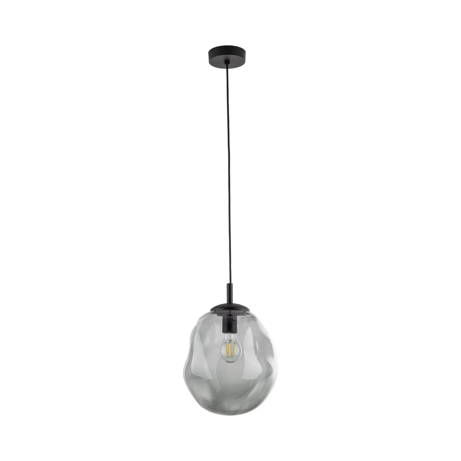Sol Mini lámpara colgante, cristal, Ø 25 cm, negro/gris grafito