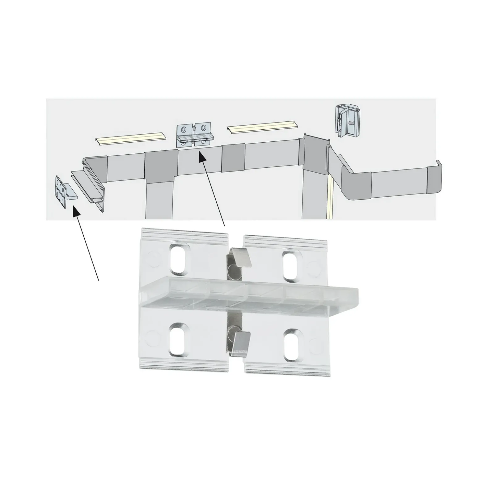 Soporte mural Duo Profil para sistema de tiras LED