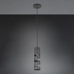 Stream lámpara colgante, negro, Ø 8 cm, metal, GU10