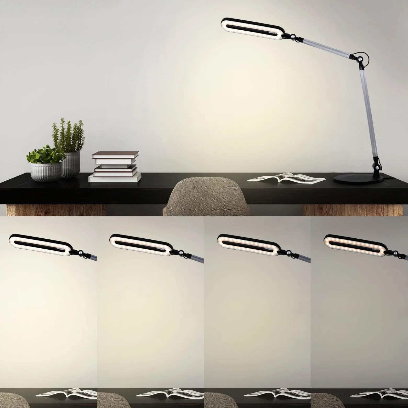 Swan lámpara de mesa LED, CCT, atenuable