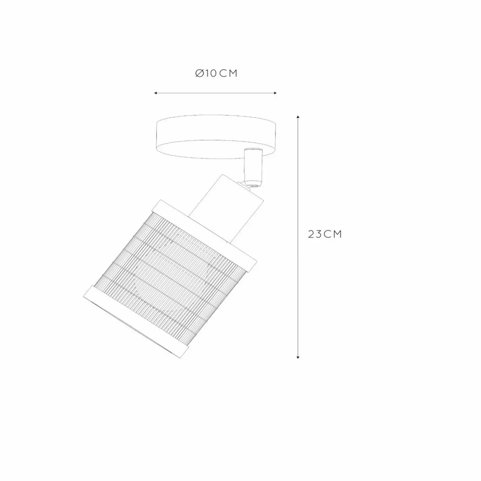 Tagalo downlight de techo de bambú, 1 luz