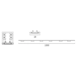 Tapa opaca para riel Volare, 1m, negro