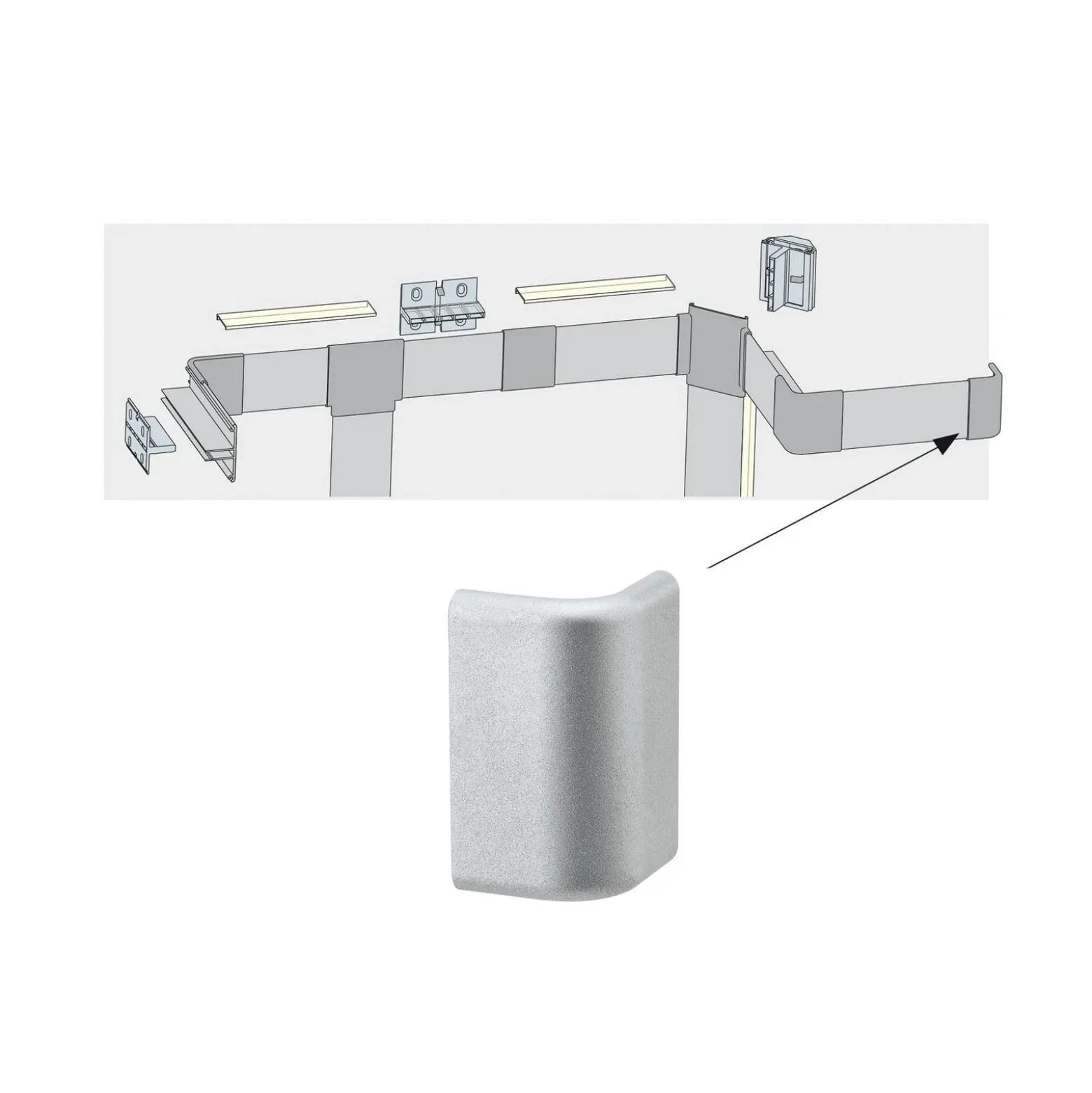 Tapa terminal p. sistema de tiras LED Duo Profil