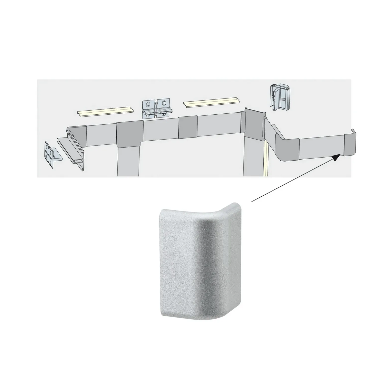 Tapa terminal p. sistema de tiras LED Duo Profil