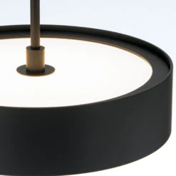 Teide Lámpara colgante LED, negra, metal, regulable en altura