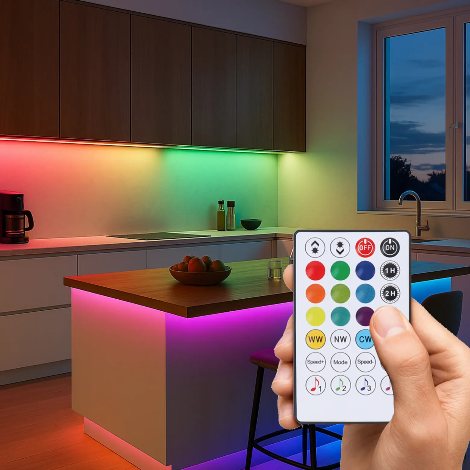 Tira LED Calex Vista, longitud 30 m, RGB, control remoto CCT