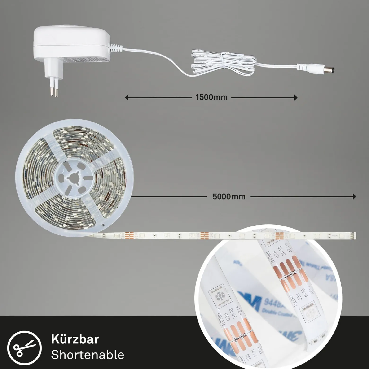 Tira LED RGB WiFi, 500cm, con control remoto