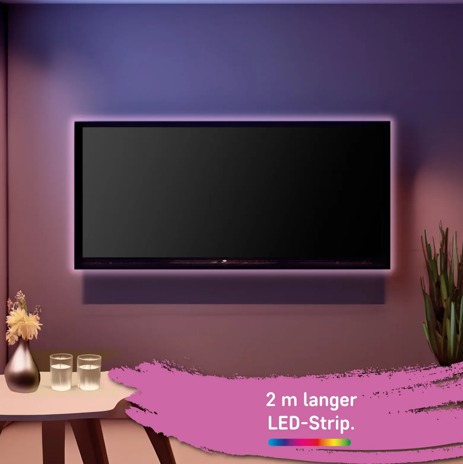 Tira LED Smart RGB, longitud 2 m, sensor de música, USB, Tuya