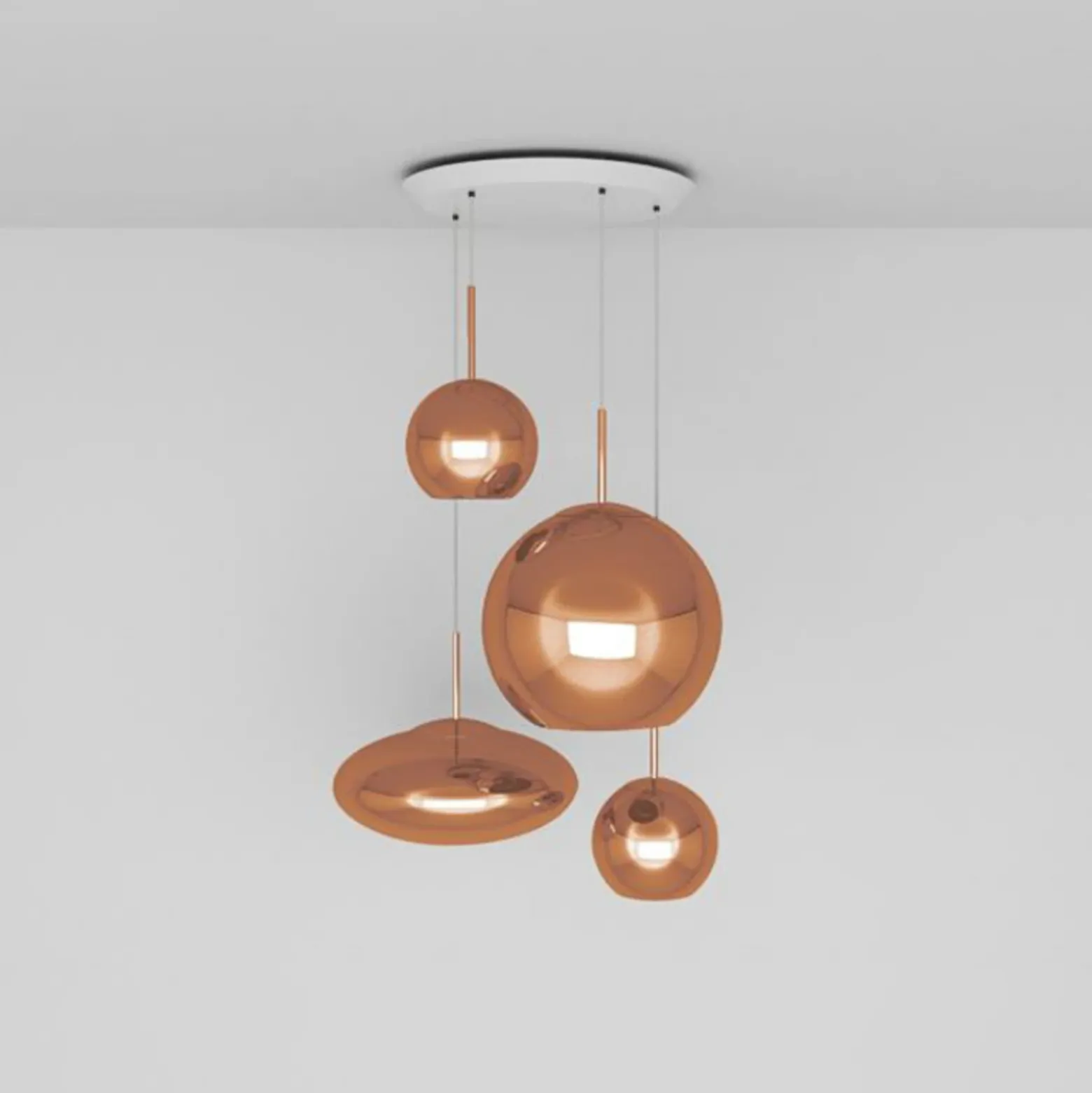 Tom Dixon Copper Range Round colgante, 4 luces
