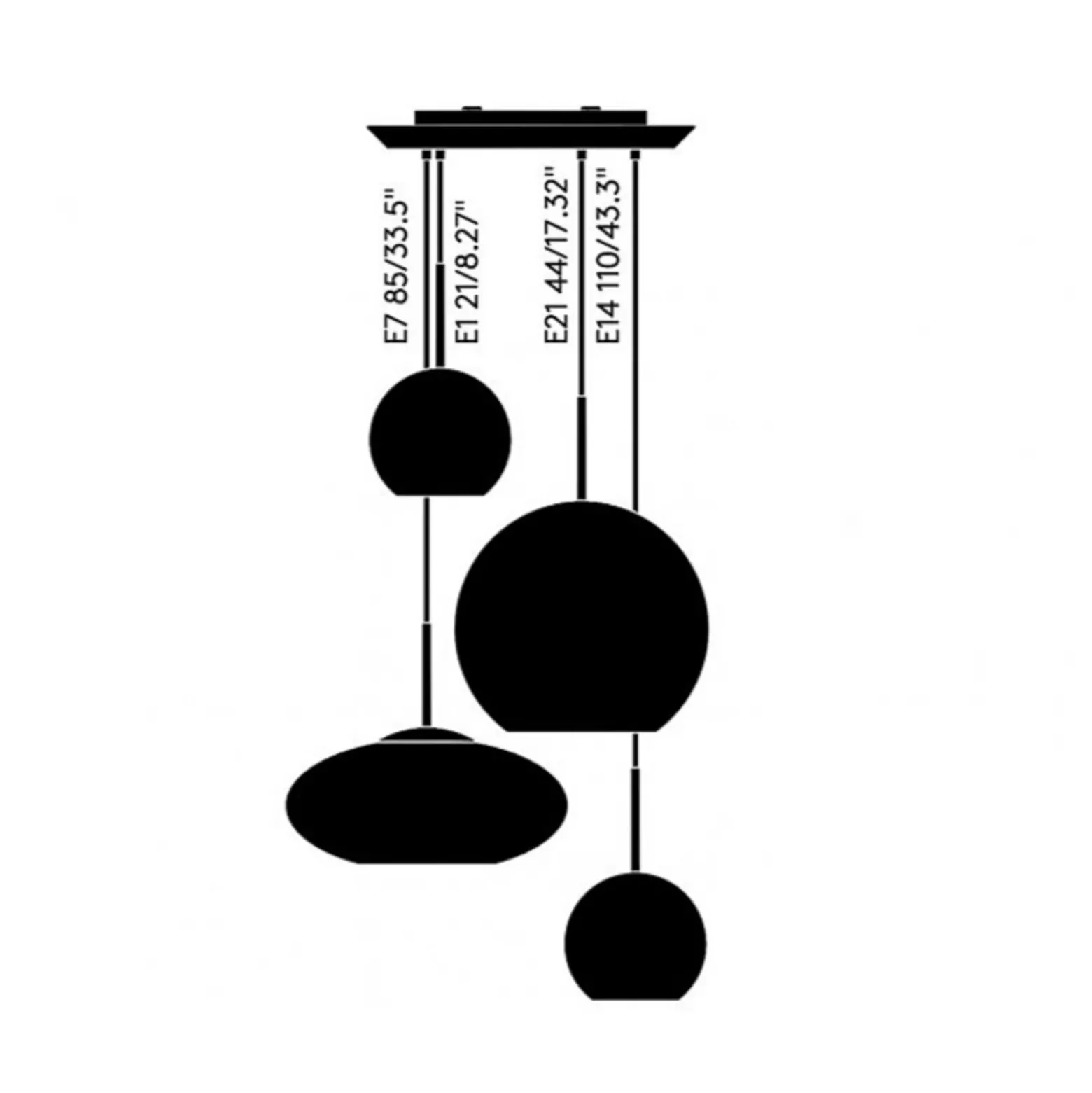 Tom Dixon Copper Range Round colgante, 4 luces