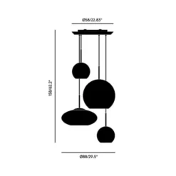 Tom Dixon Copper Range Round colgante, 4 luces