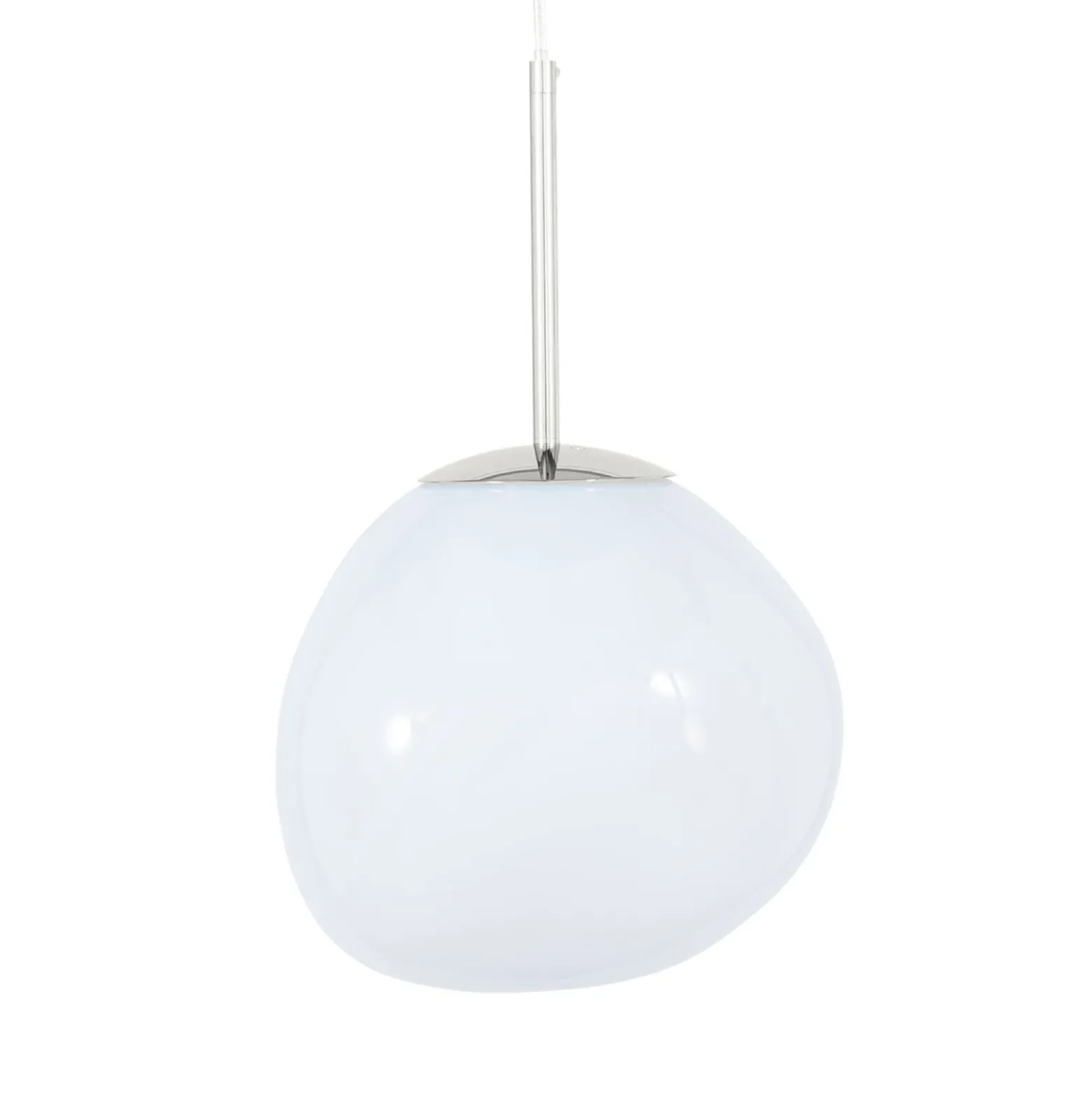Tom Dixon, lámpara colgante LED Melt, Ø 28 cm, color ópalo/plateado