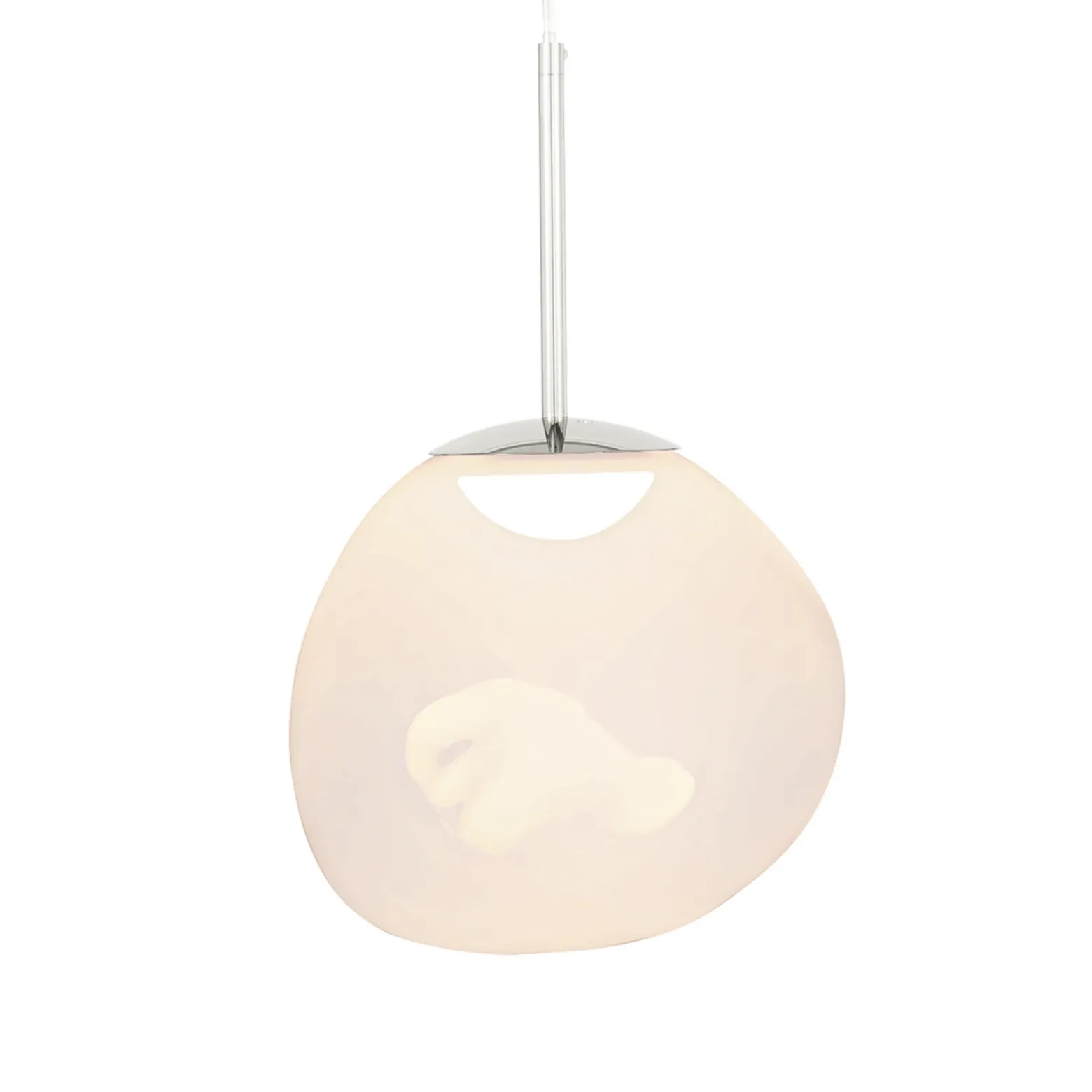 Tom Dixon, lámpara colgante LED Melt, Ø 28 cm, color ópalo/plateado