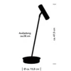 Tom Pro lámpara de mesa LED, negro, altura 47 cm, CCT, atenuador