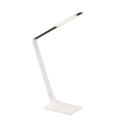 Travis Lámpara de mesa LED, blanca, CCT, atenuable, táctil, USB