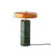 Trip LED lámpara de mesa recargable, verde / naranja, mármol, vidrio, IP44