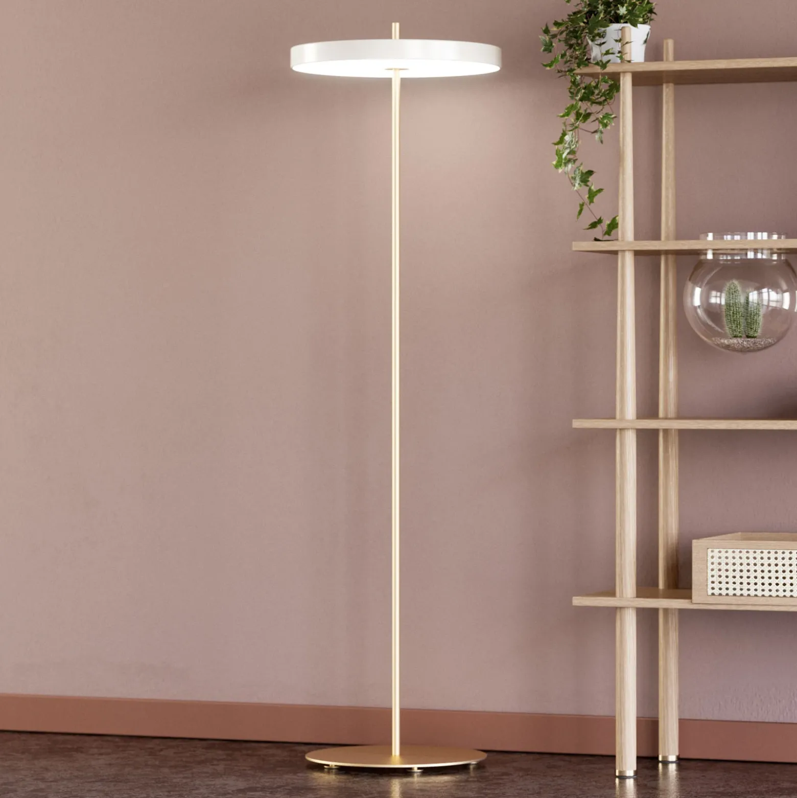 UMAGE Asteria Floor lámpara pie LED blanco perla