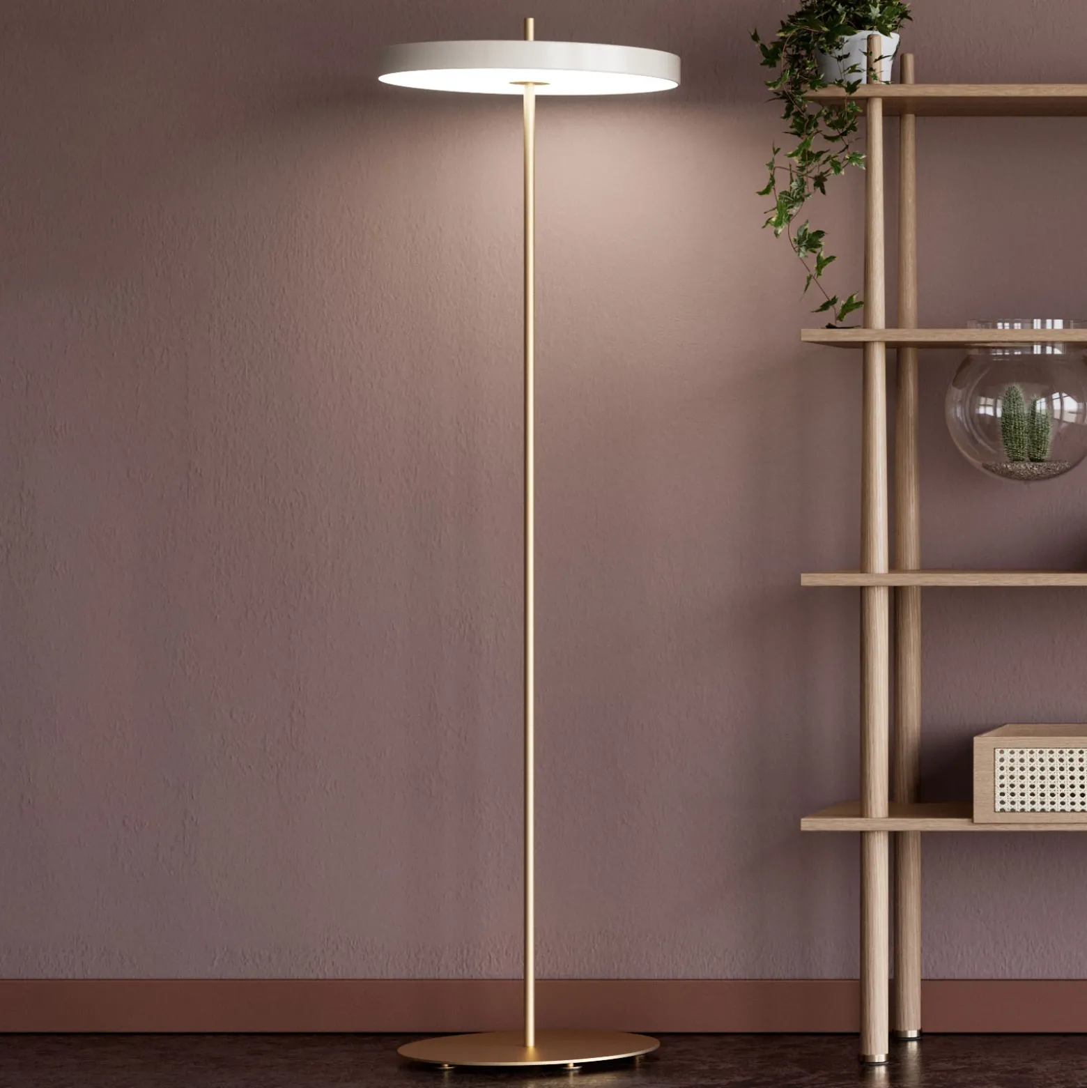 UMAGE Asteria Floor lámpara pie LED blanco perla