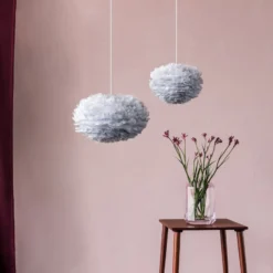 UMAGE Eos mini lámpara colgante plumas grises