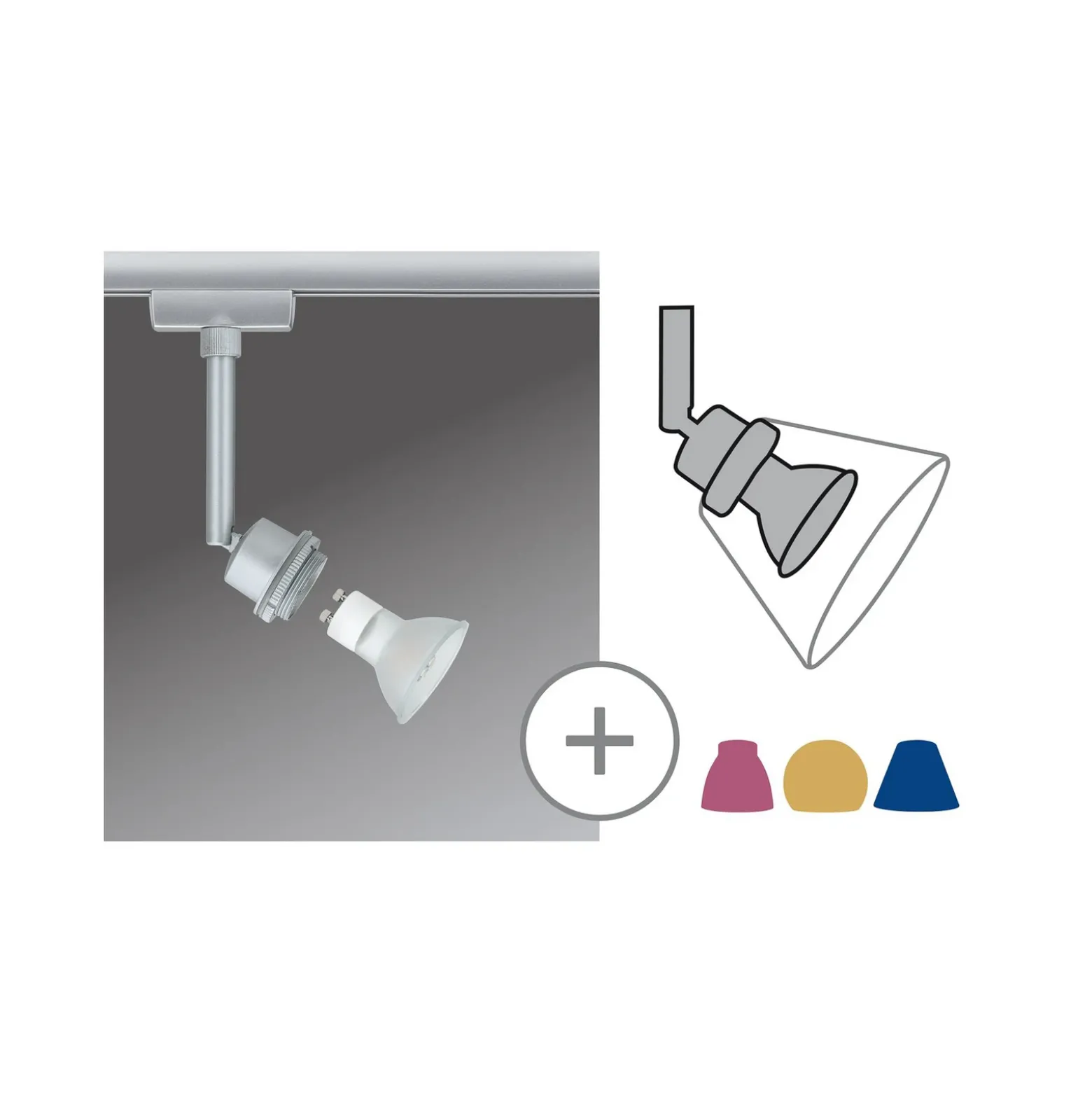 URail foco LED 3,5 W GZ10 cromo mate