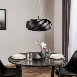 Vento lámpara colgante, negro, Ø 50 cm, metal, E27