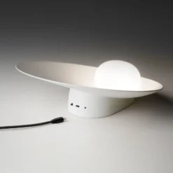 Vibia Musa 7404 lámpara de mesa, batería, gris