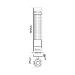 Wellington1 aplique para baño, cromo, 1 luz, altura 40 cm