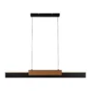 Wiebke Lámpara colgante LED, detalle en madera negra 120,5 cm atenuable