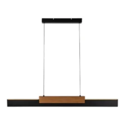 Wiebke Lámpara colgante LED, detalle en madera negra 120,5 cm atenuable