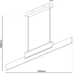 Wiebke Lámpara colgante LED, detalle en madera negra 120,5 cm atenuable