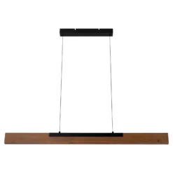 Wilma Lámpara colgante LED, madera, longitud 122 cm, atenuable