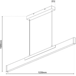Wilma Lámpara colgante LED, madera, longitud 122 cm, atenuable