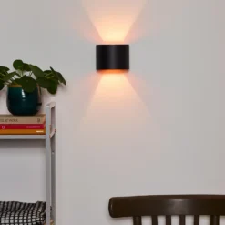 Xio aplique de pared LED, anchura 13 cm, negro