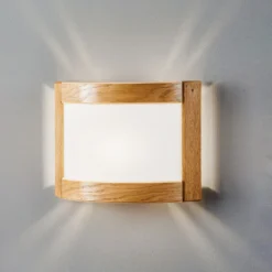 Zanna aplique de pared de madera, altura 22 cm, roble claro