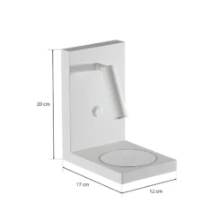 Zanzibar Aplique de pared LED con brazo de lectura, blanco