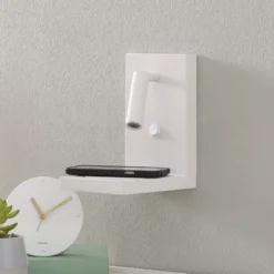 Zanzibar Aplique de pared LED con brazo de lectura, blanco