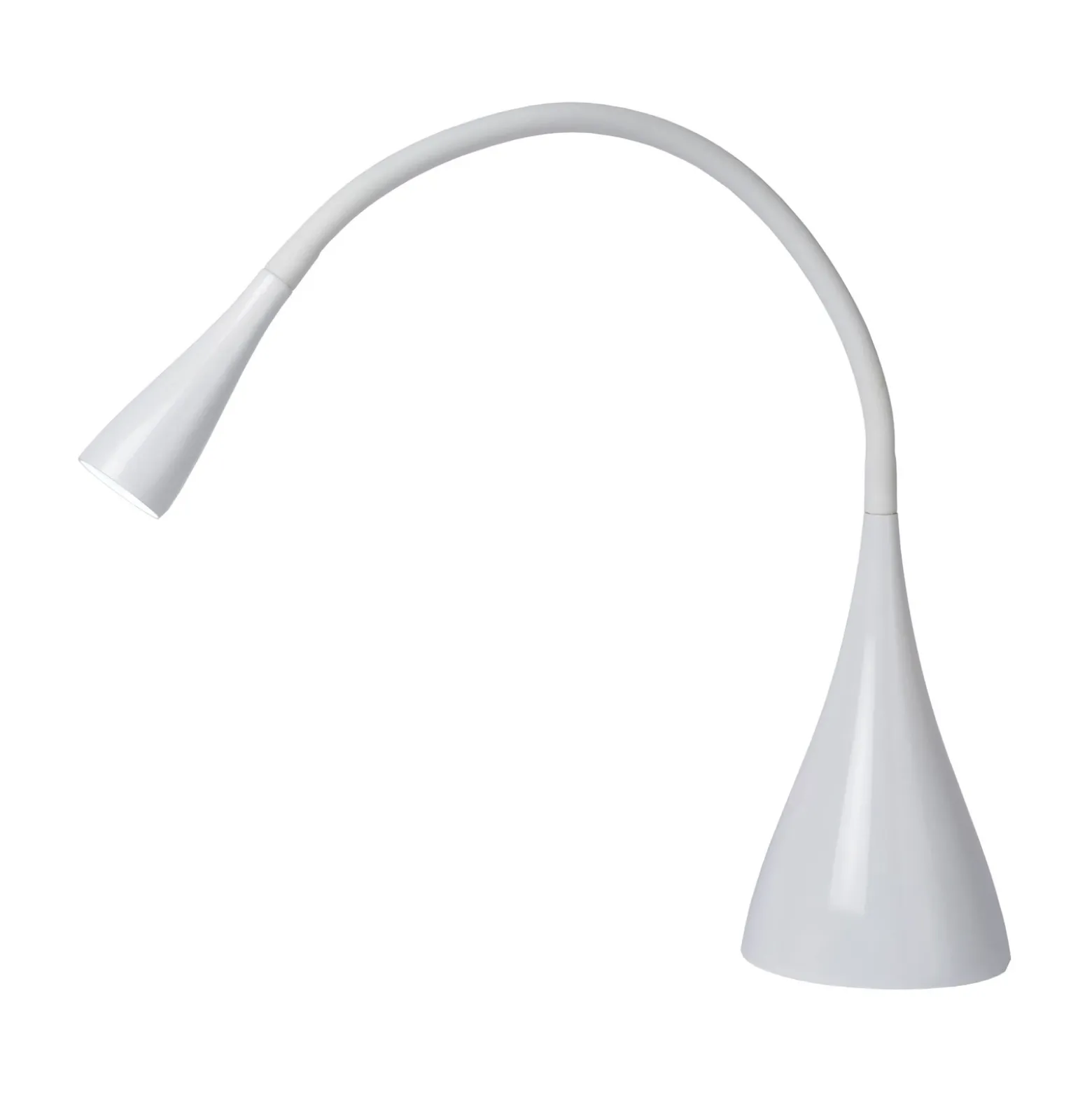 Zozy lámpara de mesa LED, blanca, atenuable, brazo flexible