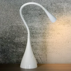 Zozy lámpara de mesa LED, blanca, atenuable, brazo flexible