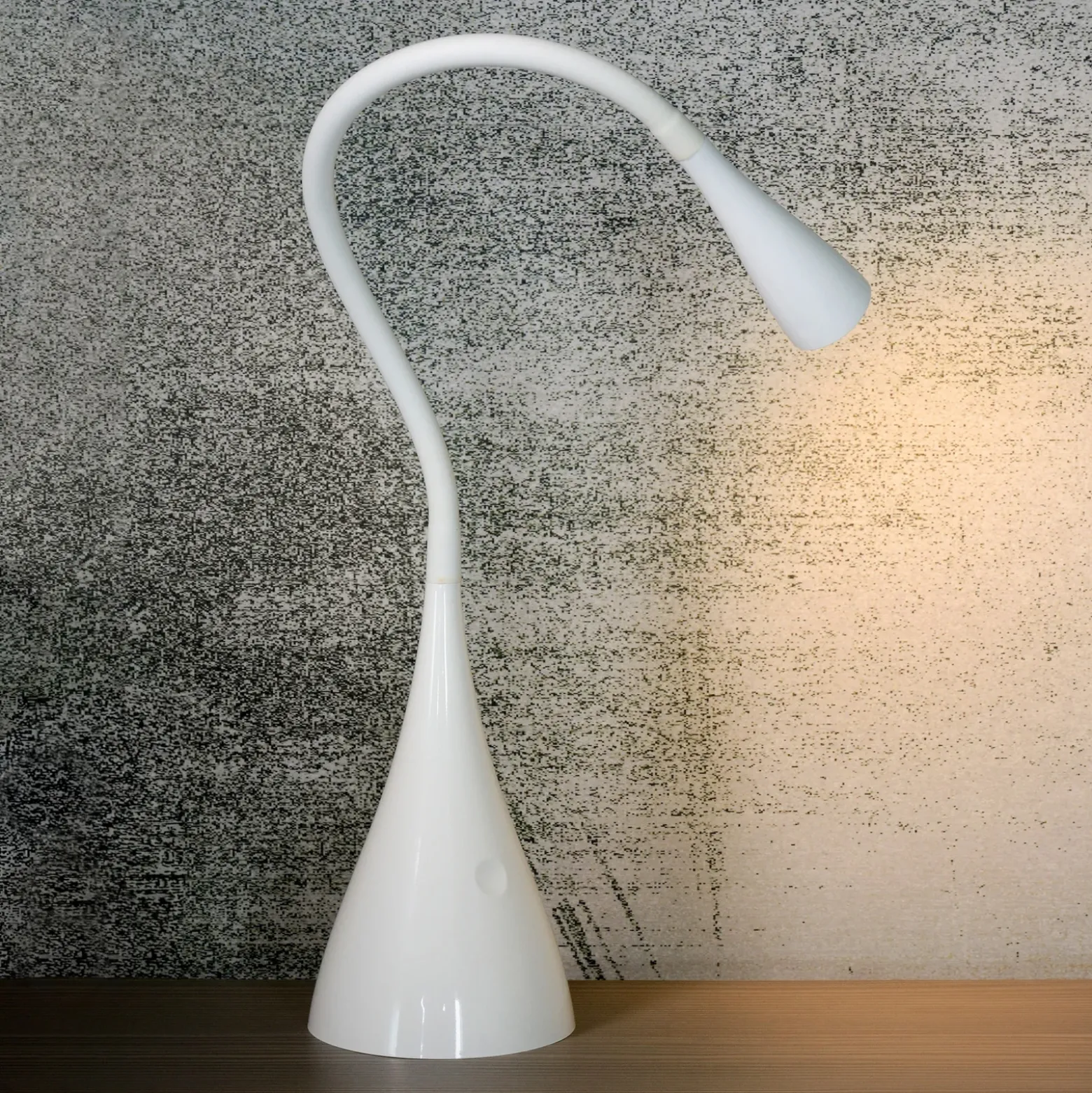 Zozy lámpara de mesa LED, blanca, atenuable, brazo flexible