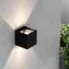 Zuza 2 aplique de pared, negro, metal, cuatro aspas, 10 cm, G9
