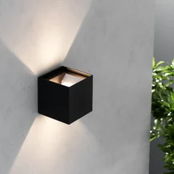 Zuza 2 aplique de pared, negro, metal, cuatro aspas, 10 cm, G9