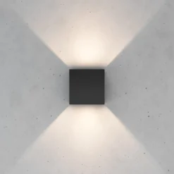 Zuza 2 aplique de pared, negro, metal, cuatro aspas, 10 cm, G9