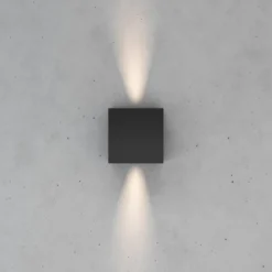 Zuza 2 aplique de pared, negro, metal, cuatro aspas, 10 cm, G9