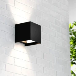 Zuza 2 aplique de pared, negro, metal, cuatro aspas, 10 cm, G9
