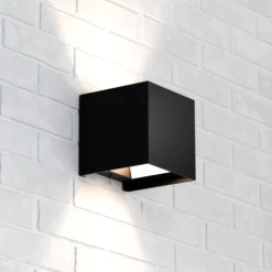 Zuza 2 aplique de pared, negro, metal, cuatro aspas, 10 cm, G9
